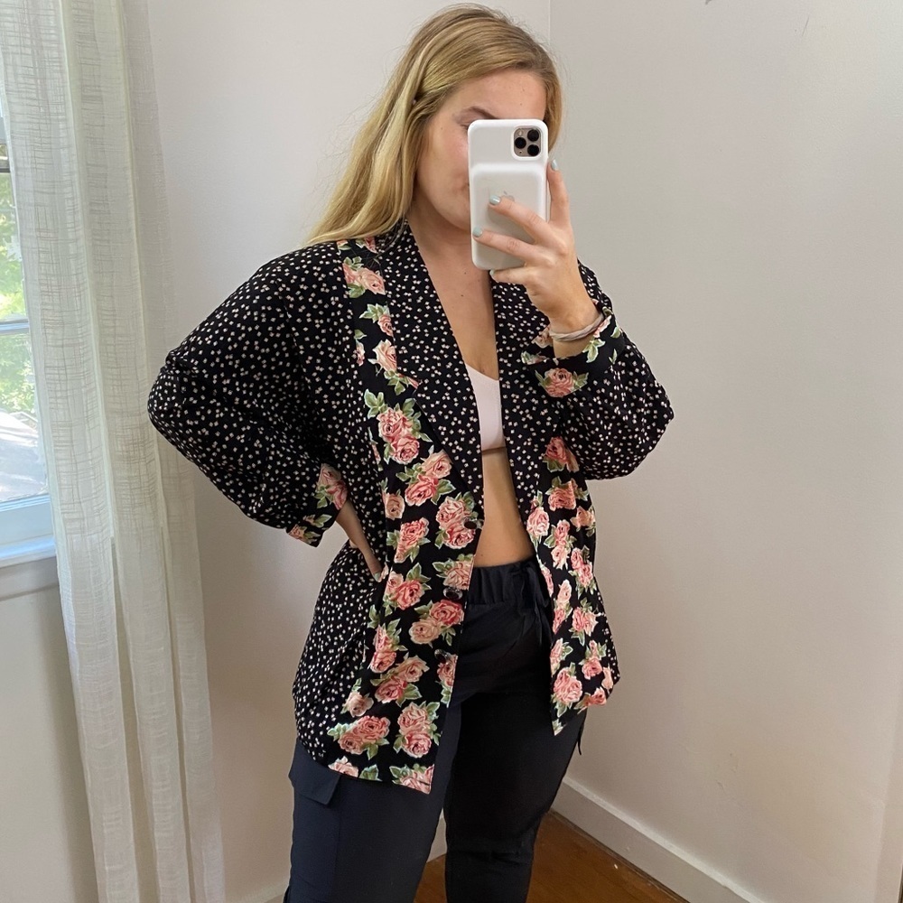 Vintage Carole Little Floral Top size 4